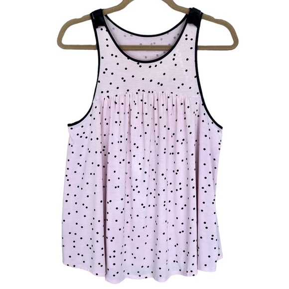 Kate Spade Polka Dot Satin Bow Shoulder‎ Detail Sleeveless Tank Top Sleep Shirt - Picture 3 of 9